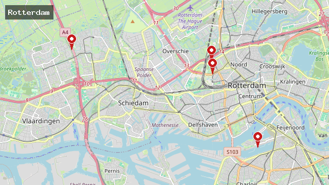 Kaart van Nederland met WRTC-locaties